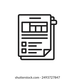 Interview Portfolio Outline Icon Vector Illustration
