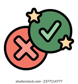 Interview quiz icon outline vector. Poster show. Answer time color flat