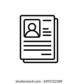 Interview Resume Outline Icon Vector Illustration