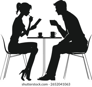 Interview Session Between Two People Silhouette