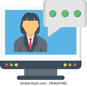 interview vector colour flat icon