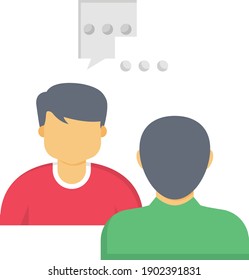 interview vector flat colour icon