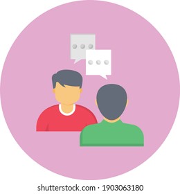 interview vector flat colour icon