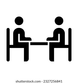 Interview Vector Glyph Icon For Personal And Commercial Use.
