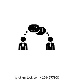 Interview vector icon. Filled flat sign for mobile concept and web design. Interview glyph icon. Symbol, logo illustration. Vector graphics
