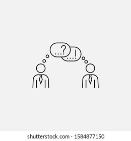 Interview vector icon. Lined flat sign for mobile concept and web design. Interview glyph icon. Symbol, logo illustration. Vector graphics
