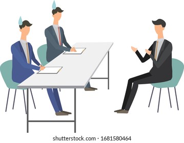 Interview. Vector illustration. interviewer. Job change activities, staple food activities.