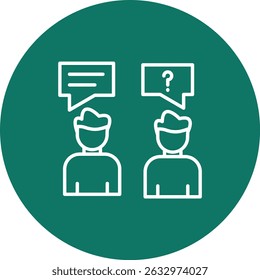 Interview Vector Line Circle Icon Design