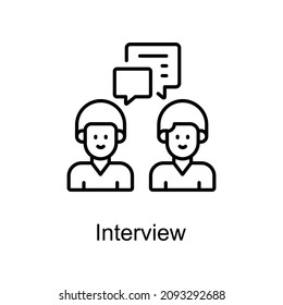 Interview vector outline icon for web isolated on white background EPS 10 file