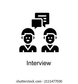 Interview vector Solid icon for web isolated on white background EPS 10 file