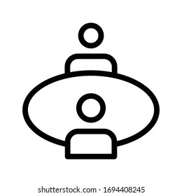 interview vector thin line icon 