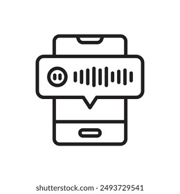 Interview Voice Mail Outline Icon Vector Illustration