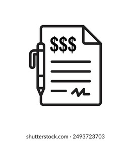 Interview Wage Outline Icon Vector Illustration