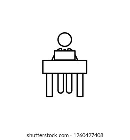 Interview, worker, laptop icon on white background. Can be used for web, logo, mobile app, UI, UX on white background