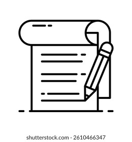 Interview Writer vector outline icon. EPS 10 file