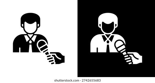 Interviewee Icon Set Vector Collection Isolated In Black And White