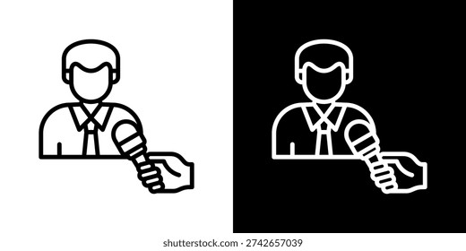 Interviewee Icon Set Vector Collection Isolated In Black And White