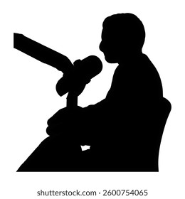 interviewee sitting in front of the microphone