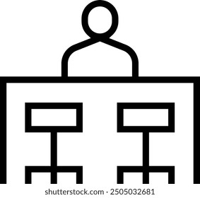 interviewer icon. Thin linear style design isolated on white background