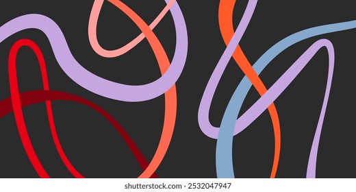The interweaving of colorful ribbons. Template for the cover, poster, banner, packaging, interior. The idea of creative design