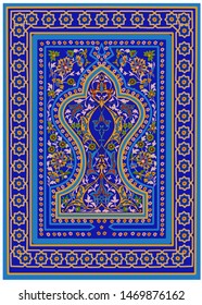 The interweaving of various colors of the palette in a pattern of oriental style.