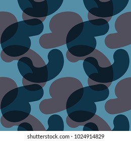 Interwoven color shapes seamless pattern. For print, fashion design, wrapping, wallpaper