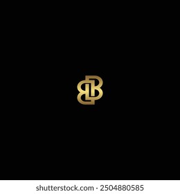 Interwoven Double B Monogram with a Golden Knot on a Black Background - Elegant and Sophisticated Design.