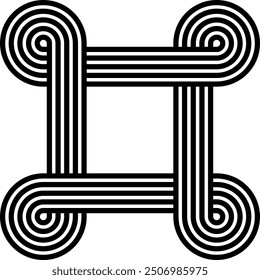 Interwoven Loops Abstract knot Design