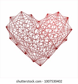 Interwoven Red Heart Tangled Web