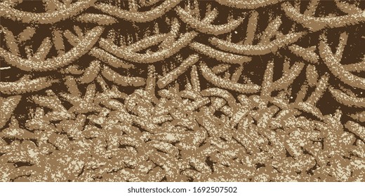 Interwoven ropes.Creative vector background. Designer decorative cover. Vector graphics. Spots and blots. Vector illustration