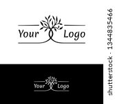 interwoven trees, symmetrical logo on a natural theme