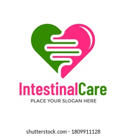 Intestinal care vector logo template. This design use love symbol. Suitabale for medical.