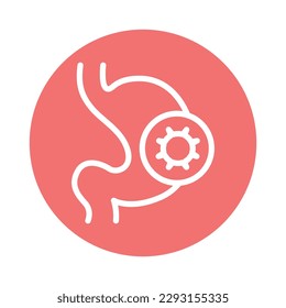 Symbol für die Darmgrippe. Einmaliges Vektorelement. Umriss-Piktogramm für Webseiten, mobile App, Werbung