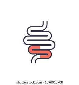 Intestinal gas vector icon isolated on white background