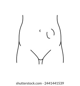 Icono de línea de hernia intestinal. Vector elemento aislado. Trazo editable.