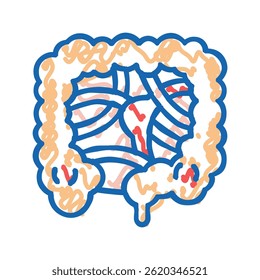 intestinal obstruction disease doodle icon sketch vector. intestinal obstruction disease sign. isolated symbol illustration