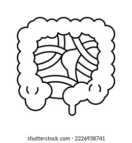 intestinal obstruction disease line icon vector. intestinal obstruction disease sign. isolated contour symbol black illustration