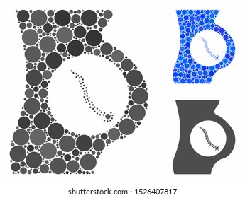 Intestinal parasite composition for intestinal parasite icon of circle elements in various sizes and color hues. Vector circle elements are composed into blue illustration.