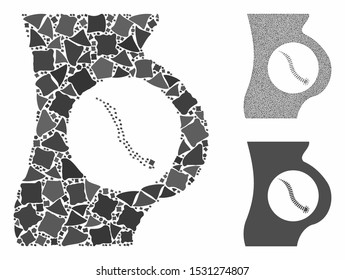 Intestinal parasite mosaic of joggly items in variable sizes and color tinges, based on intestinal parasite icon. Vector joggly pieces are composed into mosaic.