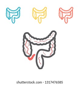 Intestinal parasite. Vector icon for web graphic.