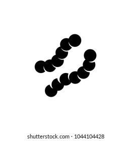 Intestinal Parasite Worms. Flat Vector Icon. Simple black symbol on white background