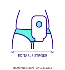 Intestinal stoma RGB color icon. Surgically made opening. Digestive system disease. Gastrointestinal surgery. Isolated vector illustration. Simple filled line drawing. Editable stroke