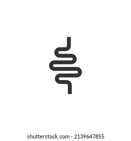 Intestinal tract icon in modern flat style. Vector