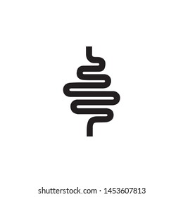 Intestinal tract icon on white. Vector