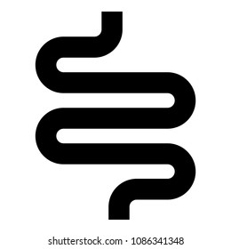 Intestine or bowels icon black color