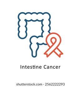 Intestine Cancer Vector Two Color Icon. Eps File 10