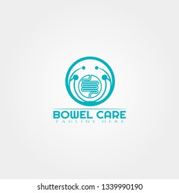 intestine care logo design vector, bowel logo,medical icon