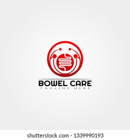 intestine care logo design vector, bowel logo,medical icon