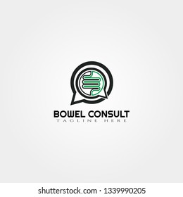 intestine Consultation logo ,intestine care logo design vector, bowel logo,healthcare and medical icon,organ emblem,illustration element