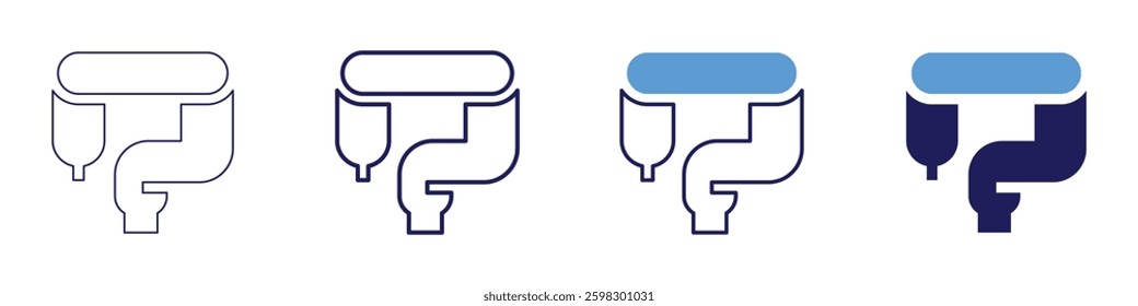 Intestine diet icon in 4 different styles. Thin Line, Line, Bold Line, Duotone. Duotone style. Editable stroke.